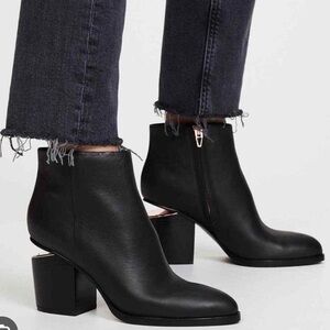 Alexander Wang Gabi Black Leather Cut-Out Heeled Boots